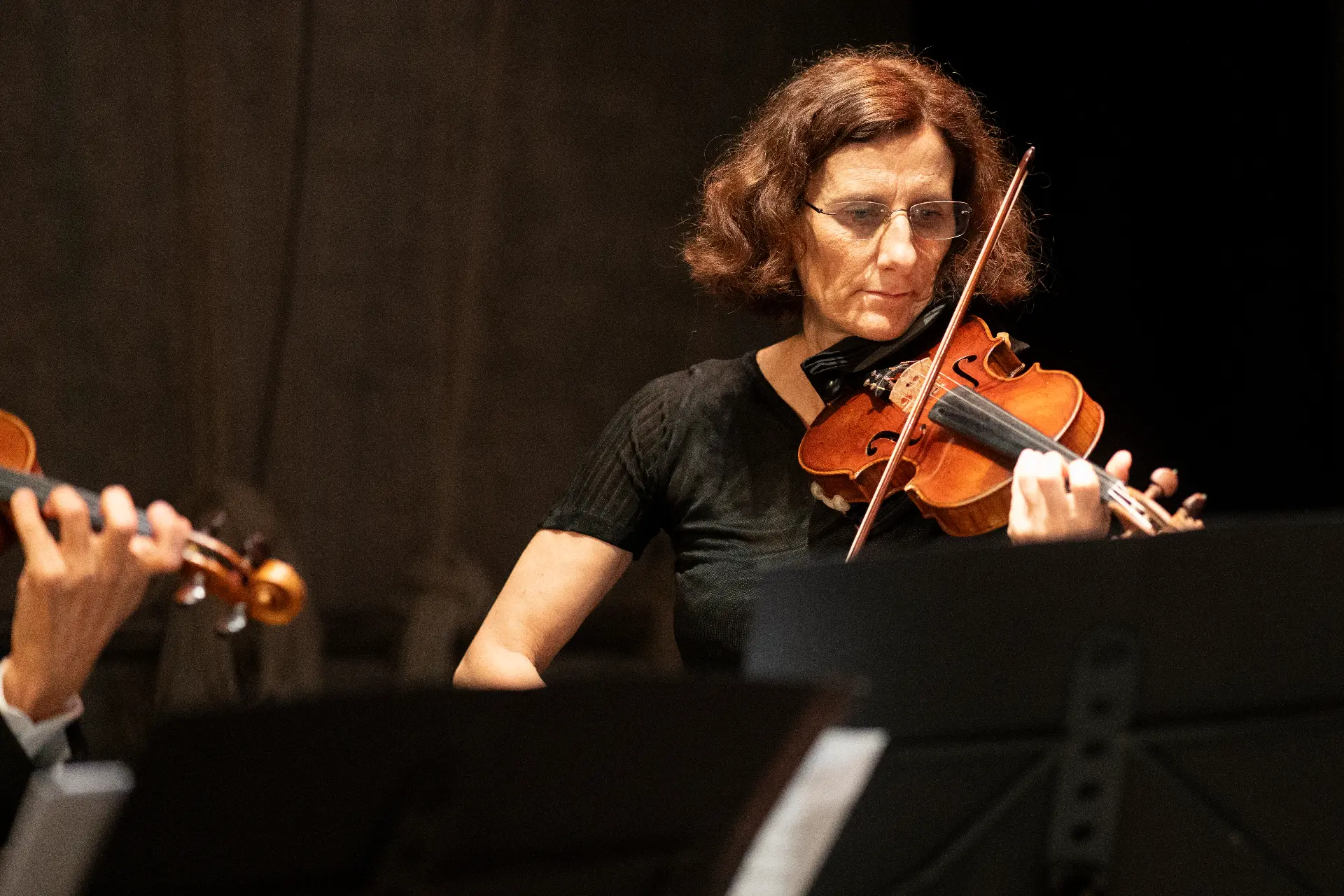 Biancamaria Rapaccini, violino, durante un concerto